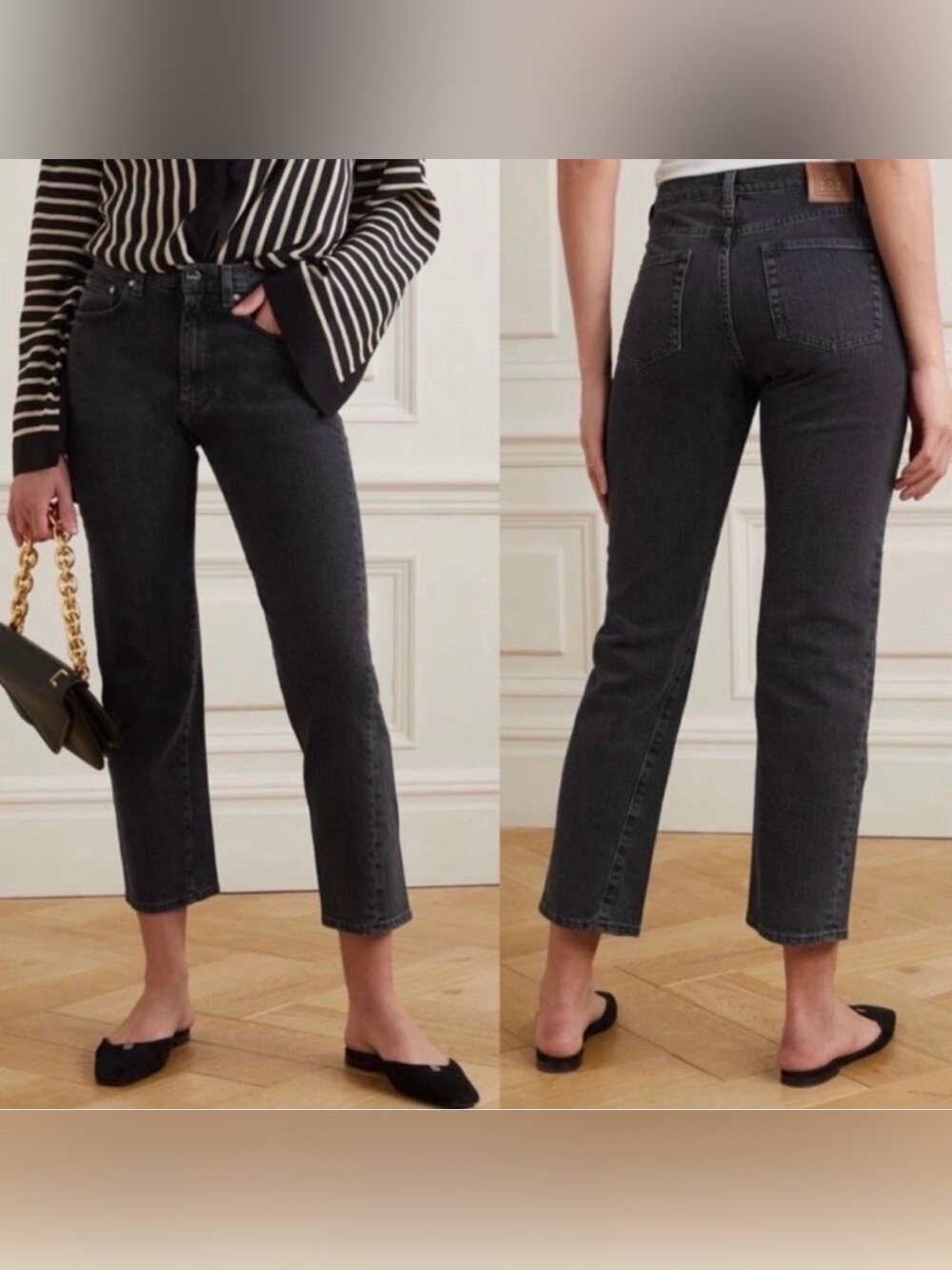 Toteme Faded Black Twisted Seam Jeans Size 27